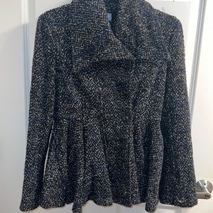 Free people, tweet, peplum coat fit Medium
